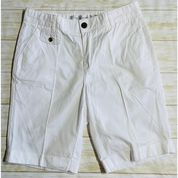 Contemporaine Exclusivite Women’s White Bermuda Shorts Size 2 - Picture 1 of 10